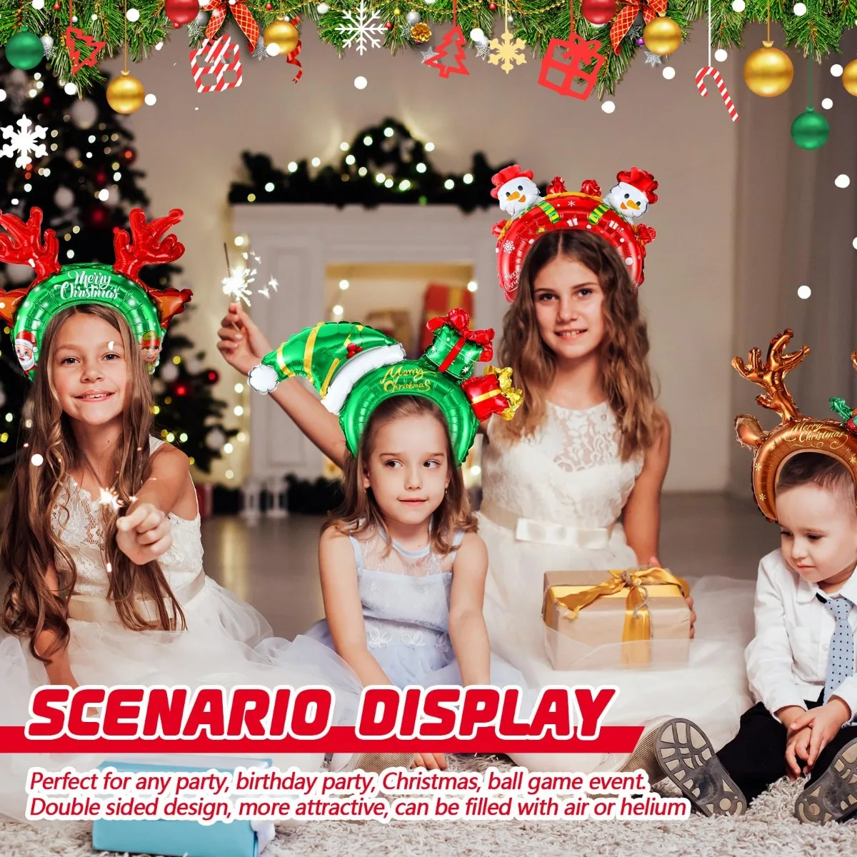 Christmas Inflatable Headbands - огляд і ціна Reindeer Antlers Headband