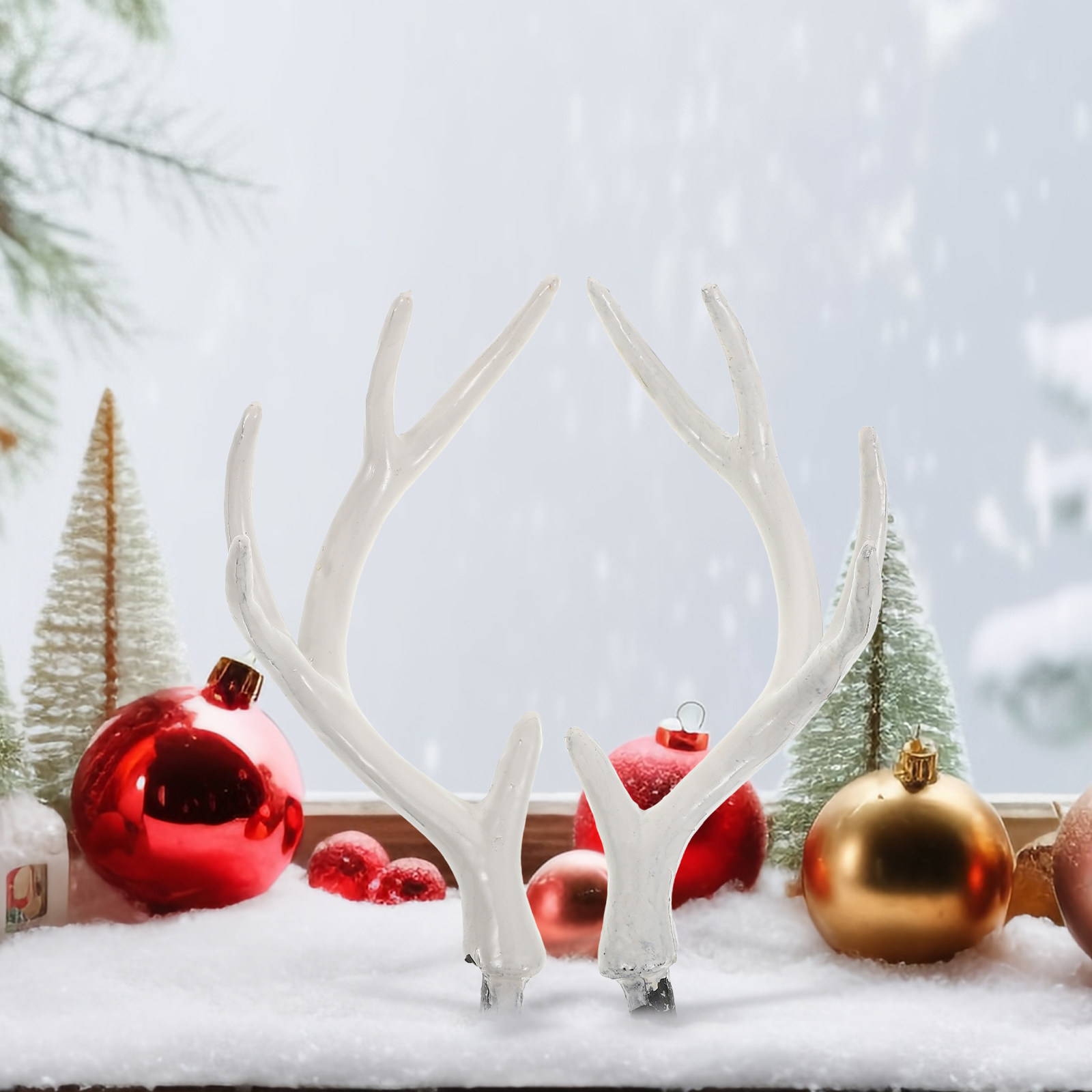 1Pair Lifelike White Deer Antl - огляд і ціна Reindeer Antlers Headband