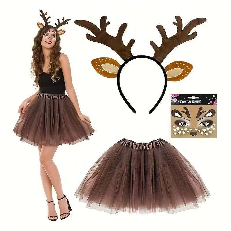 Reindeer Costume Set Antler He - огляд і ціна Reindeer Antlers Headband