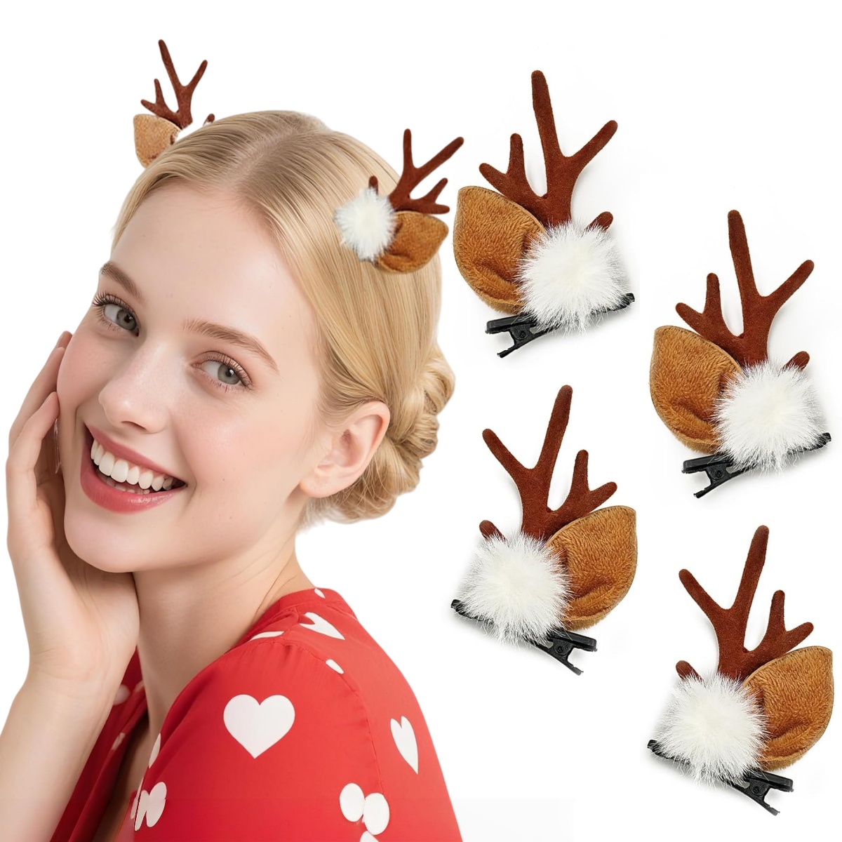 1/2Pairs Small Deer Ears Antle - огляд і ціна Reindeer Antlers Headband